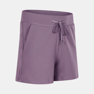 Drawstring Waist Yoga Shorts Pimamour