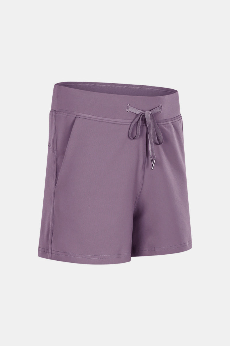 Drawstring Waist Yoga Shorts Pimamour