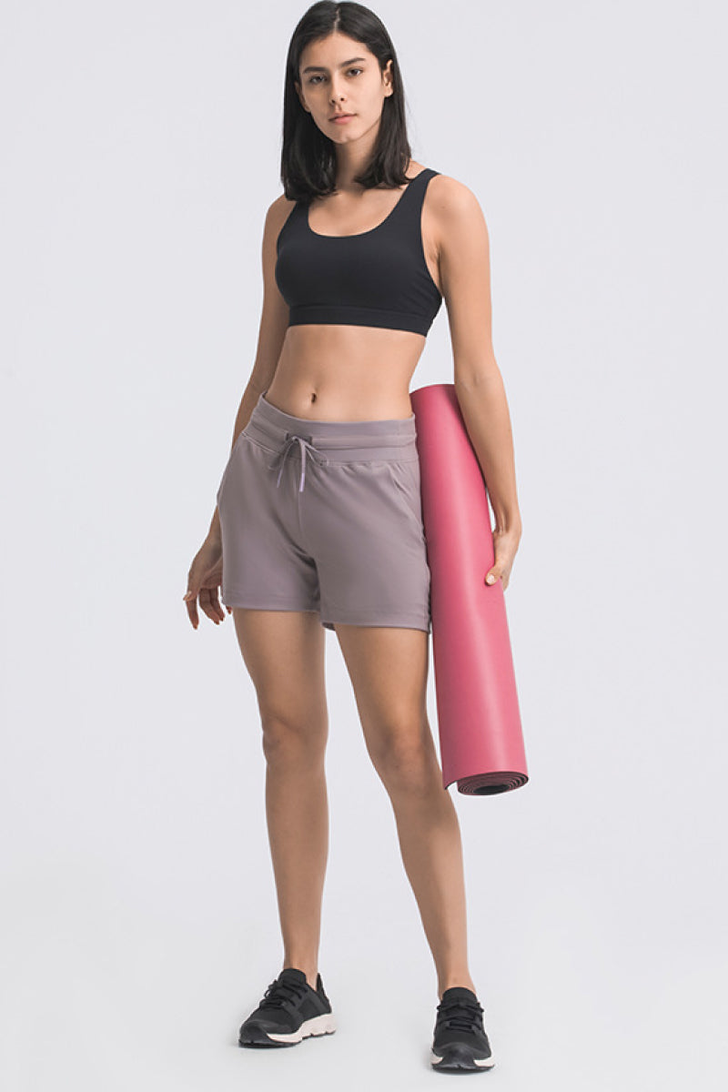 Waist Tie Active Shorts Pimamour