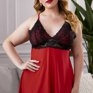 Lace See-Through Plus Size Chemise Pimamour