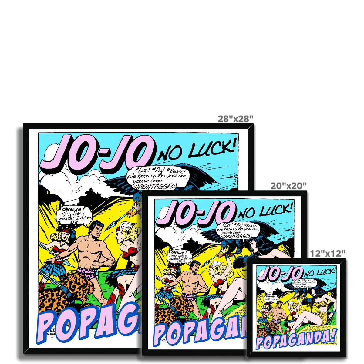 Popaganda Pop Art Vintage Comics 24 Framed Print Pimamour Exclusive Sarcastic & Ironic Lichtenstein-Like Design Pimamour