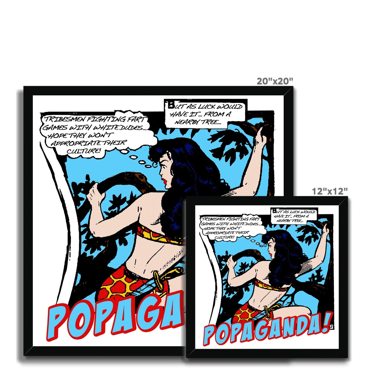 Popaganda Pop Art Vintage Comics 02 Framed Print Pimamour Exclusive Sarcastic & Ironic Lichtenstein-Like Design Pimamour