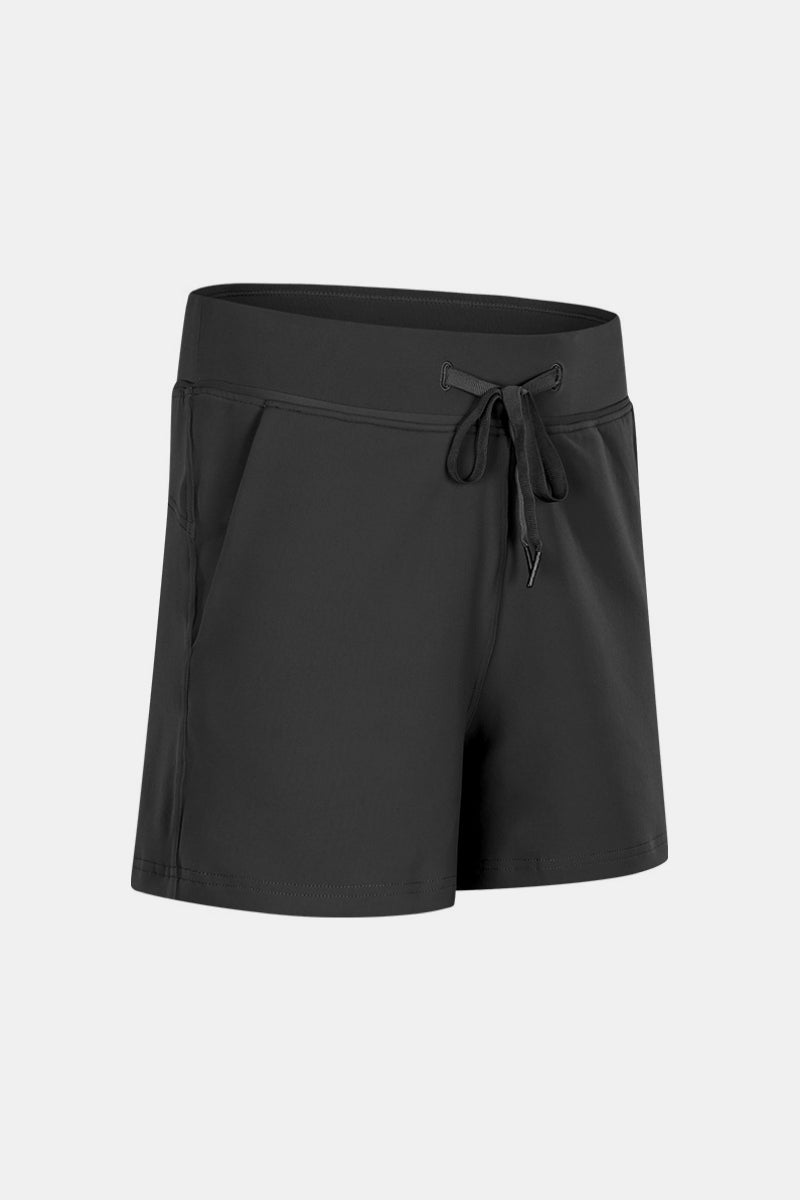 Drawstring Waist Yoga Shorts Pimamour