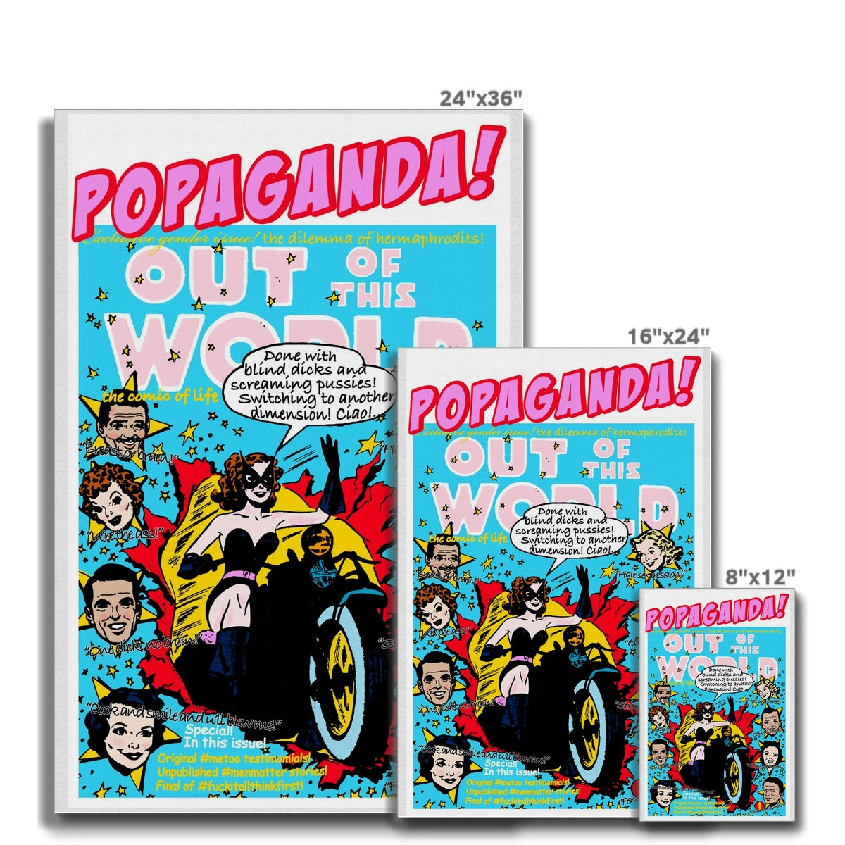 Popaganda Pop Art Vintage Comics 22 Canvas Pimamour Exclusive Sarcastic & Ironic Lichtenstein-Like Design Pimamour