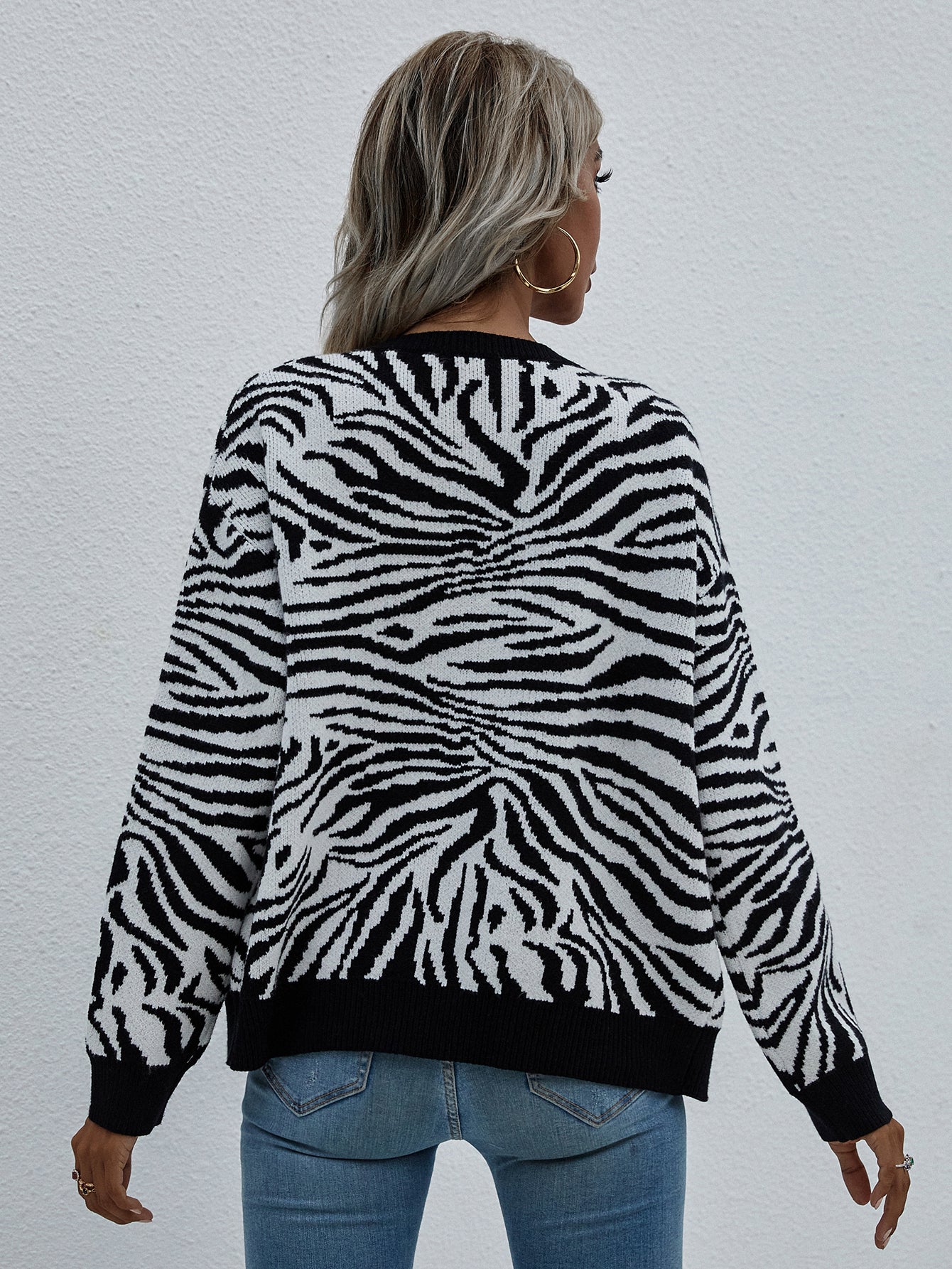 Zebra Print Button Down Cardigan Pimamour