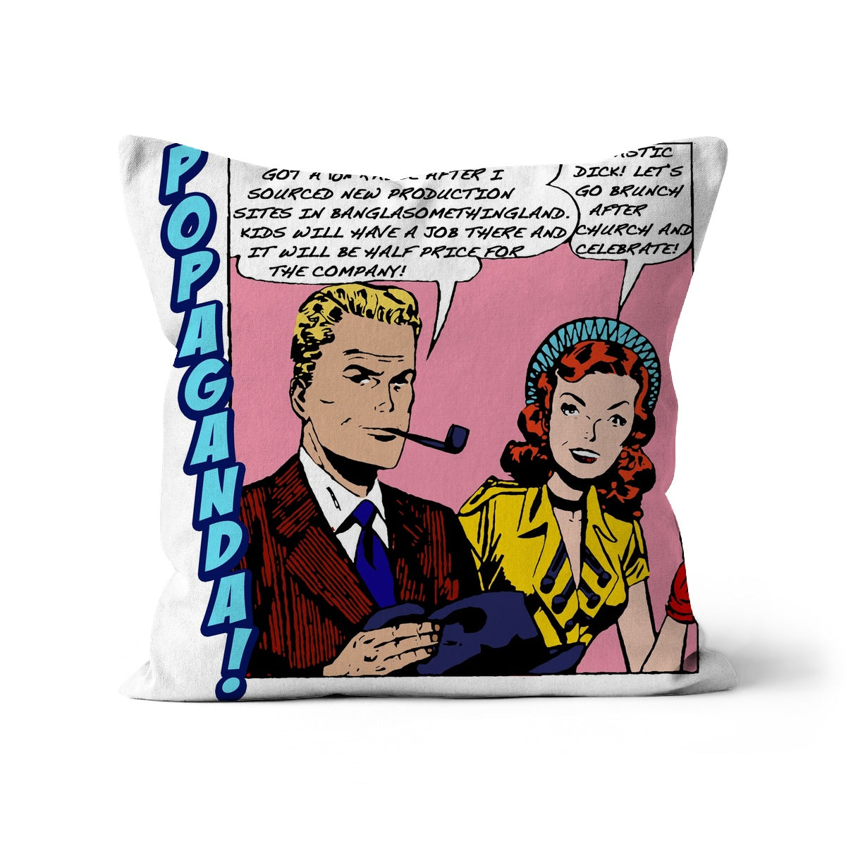 Popaganda Pop Art Vintage Comics 20 Cushion Pimamour Exclusive Sarcastic & Ironic Lichtenstein-Like Design Pimamour