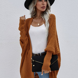 Waffle Knit Open Front Cardigan Pimamour