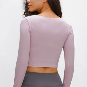 Long Sleeve Cropped Top With Sports Strap Pimamour