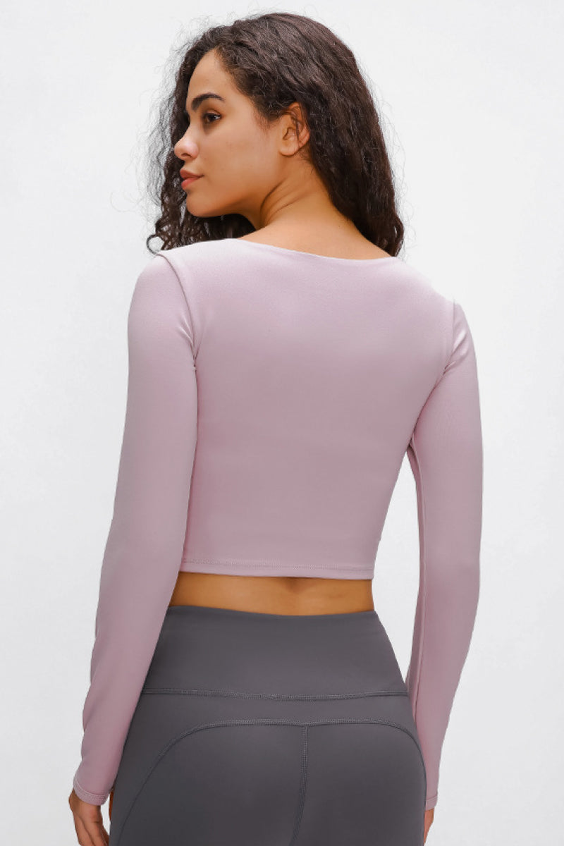 Long Sleeve Cropped Top With Sports Strap Pimamour