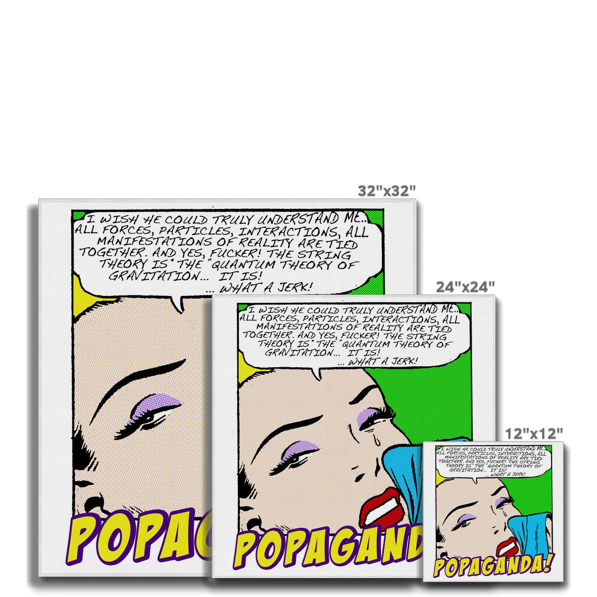 Popaganda Pop Art Vintage Comics 03 Canvas Pimamour Exclusive Sarcastic & Ironic Lichtenstein-Like Design Pimamour