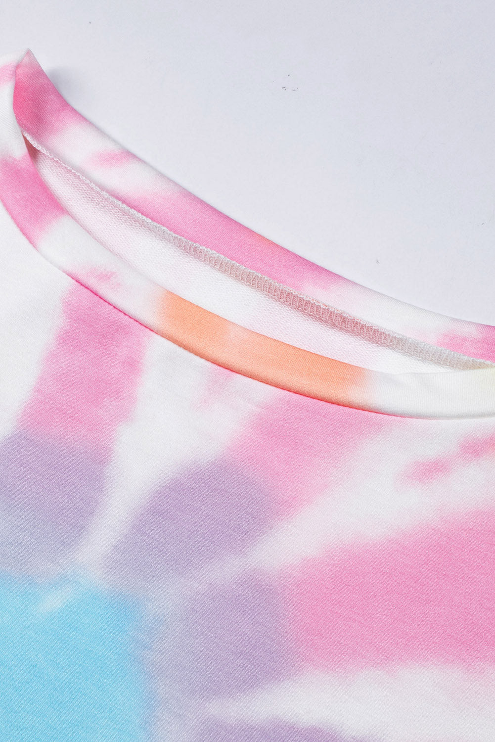 Tie-Dye Boat Neck Batwing Sleeve Tee Pimamour