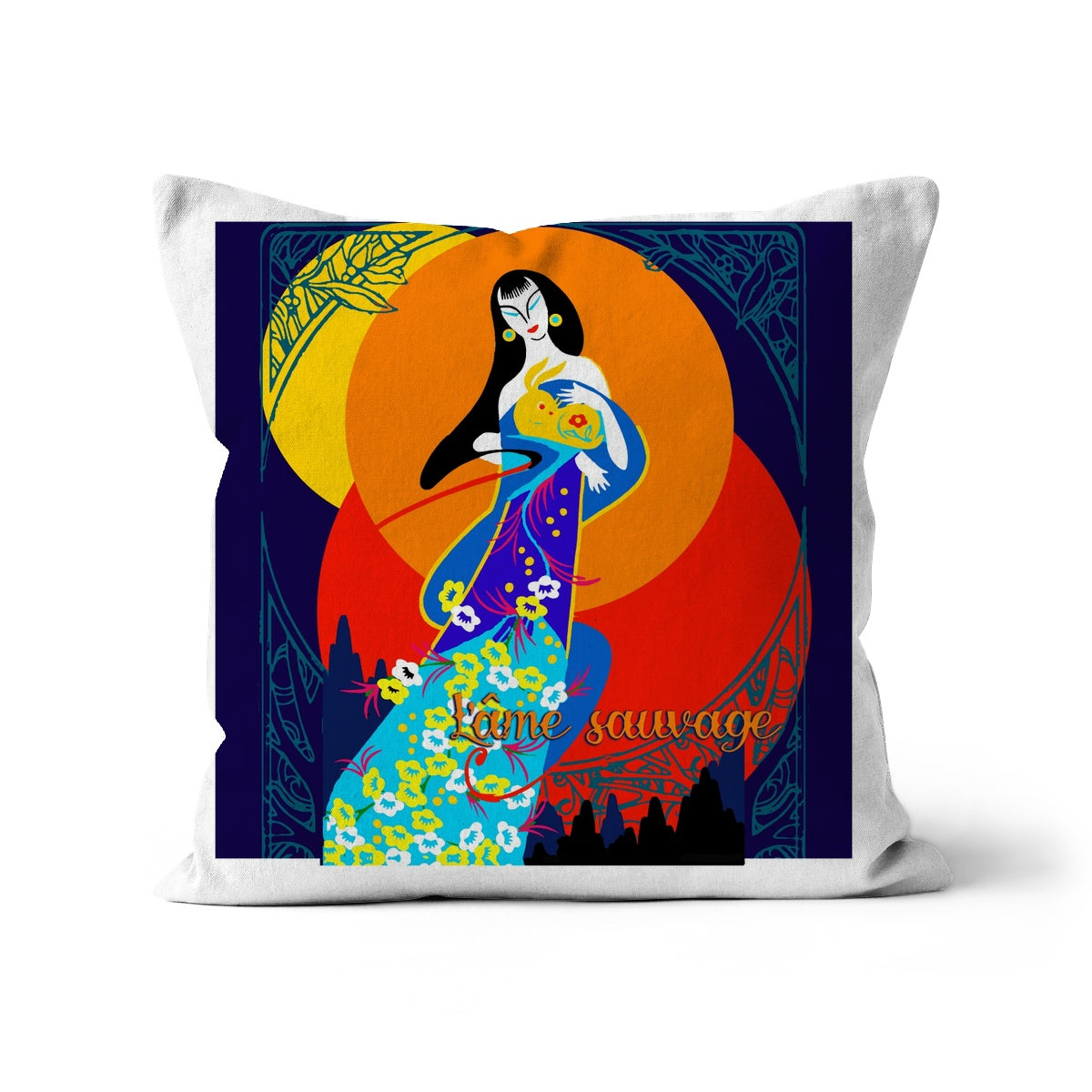 06 B - Chinese Paper Cutouts & Tales Cushion Pimamour Exclusive Inspired by Asian Traditional Art Pimamour