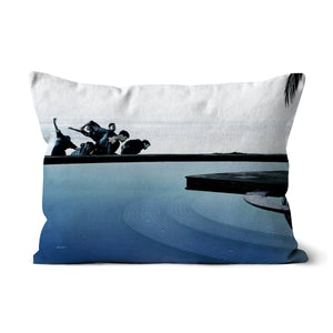 03C The lonely pool, the hidden beach and the dancers - Cold colors fine art photography print - Printed on   Cushion Pimamour Original Pimamour