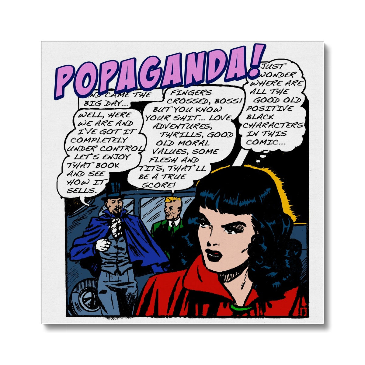 Popaganda Pop Art Vintage Comics 21 Canvas Pimamour Exclusive Sarcastic & Ironic Lichtenstein-Like Design Pimamour