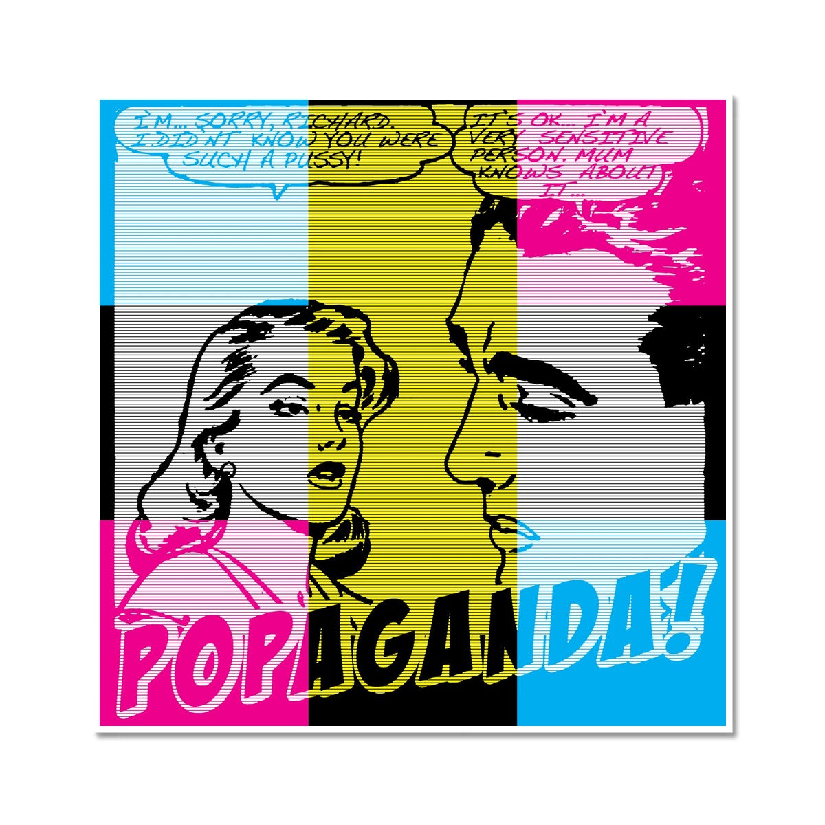 Popaganda Pop Art Vintage Comics 01 CMYK C Type Pimamour Exclusive Sarcastic & Ironic Lichtenstein-Like Design Pimamour