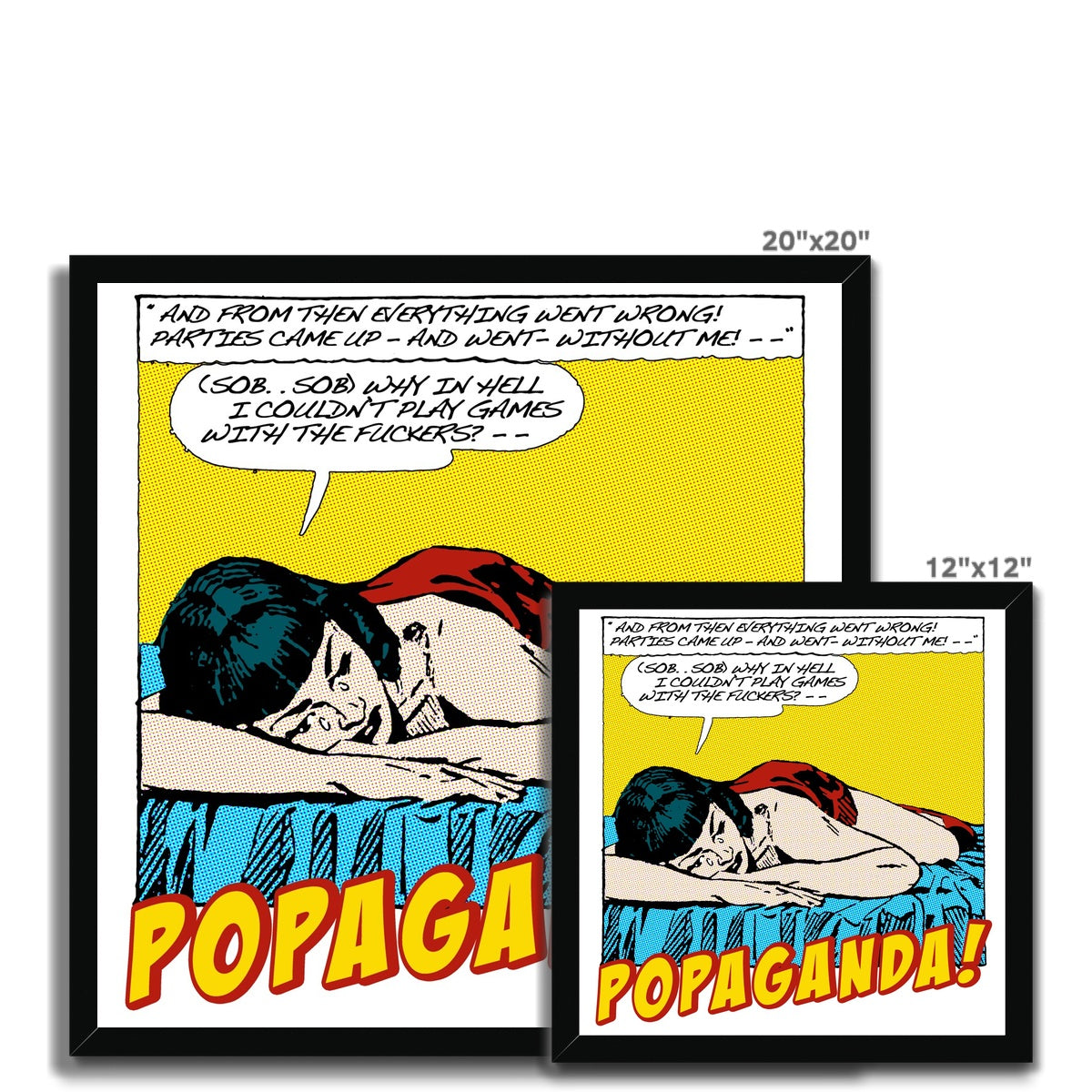 Popaganda Pop Art Vintage Comics 10 Framed Print Pimamour Exclusive Sarcastic & Ironic Lichtenstein-Like Design Pimamour