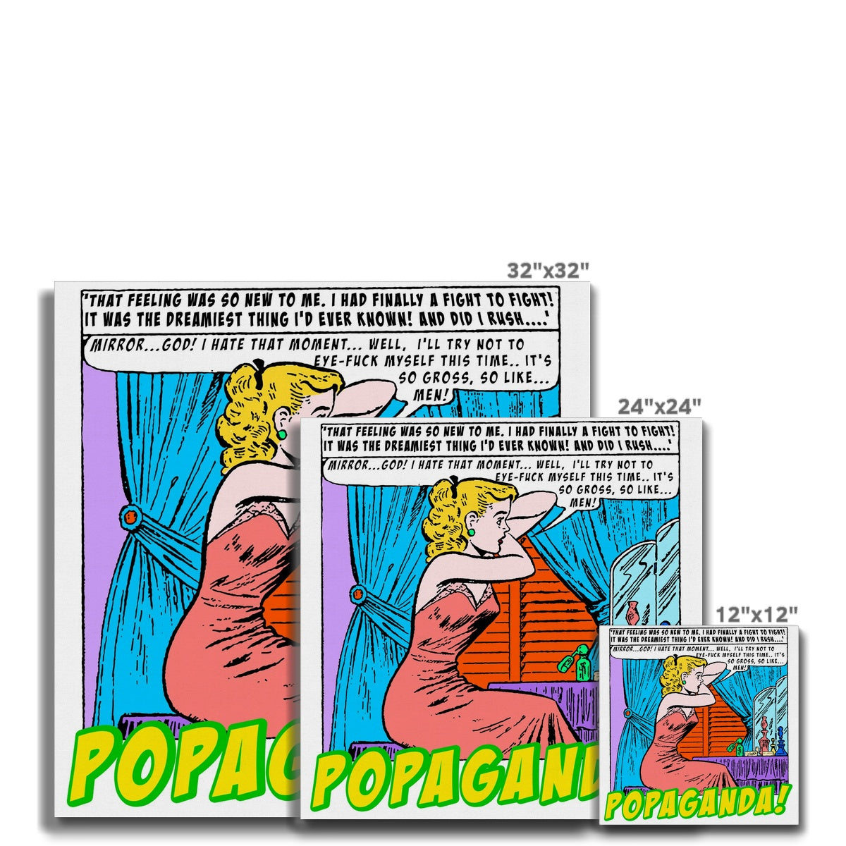 Popaganda Pop Art Vintage Comics 28 Canvas Pimamour Exclusive Sarcastic & Ironic Lichtenstein-Like Design Pimamour