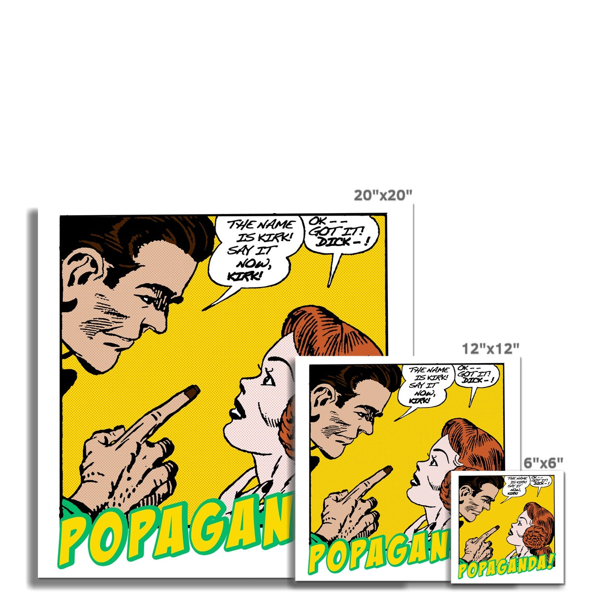 Popaganda Pop Art Vintage Comics 12 Fine Art Print Pimamour Exclusive Sarcastic & Ironic Lichtenstein-Like Design Pimamour