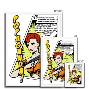 Popaganda Pop Art Vintage Comics 06 Framed Print Pimamour Exclusive Sarcastic & Ironic Lichtenstein-Like Design Pimamour