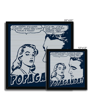 Popaganda Pop Art Vintage Comics 01 Mono Framed Print Pimamour Exclusive Sarcastic & Ironic Lichtenstein-Like Design Pimamour