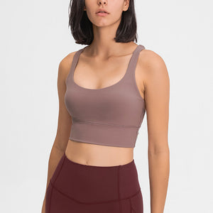 Double-Strap Cross-Back Sports Bra Pimamour