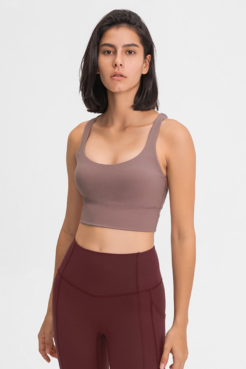 Double-Strap Cross-Back Sports Bra Pimamour