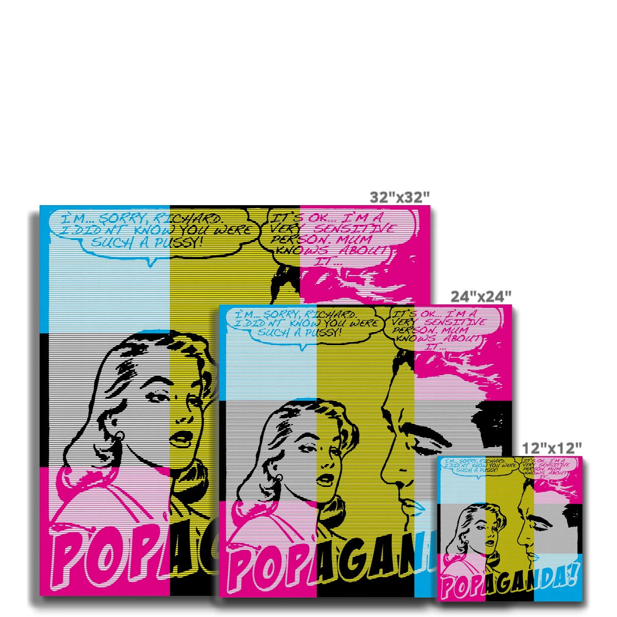 Popaganda Pop Art Vintage Comics 01 CMYK Canvas Pimamour Exclusive Sarcastic & Ironic Lichtenstein-Like Design Pimamour