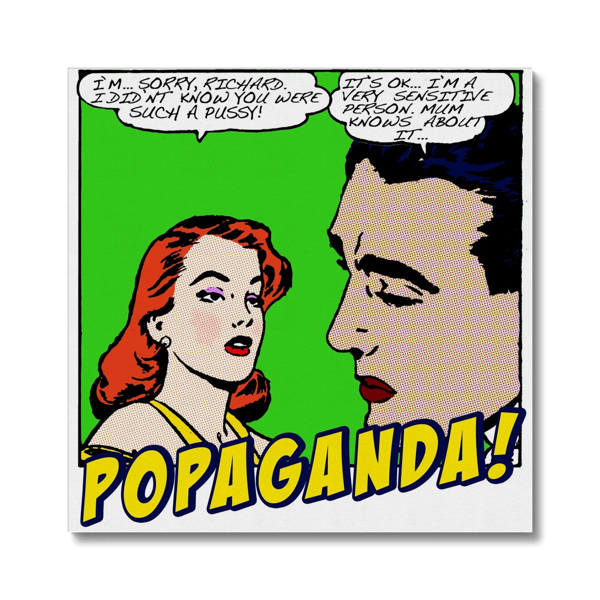 Popaganda Pop Art Vintage Comics 01 Canvas Pimamour Exclusive Sarcastic & Ironic Lichtenstein-Like Design Pimamour