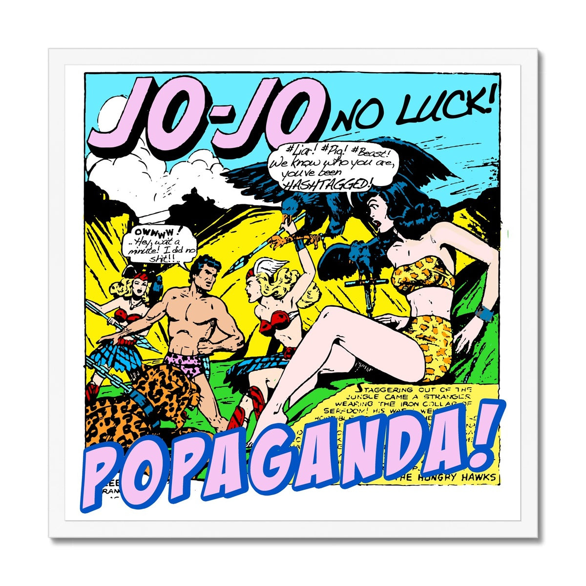 Popaganda Pop Art Vintage Comics 24 Framed Print Pimamour Exclusive Sarcastic & Ironic Lichtenstein-Like Design Pimamour