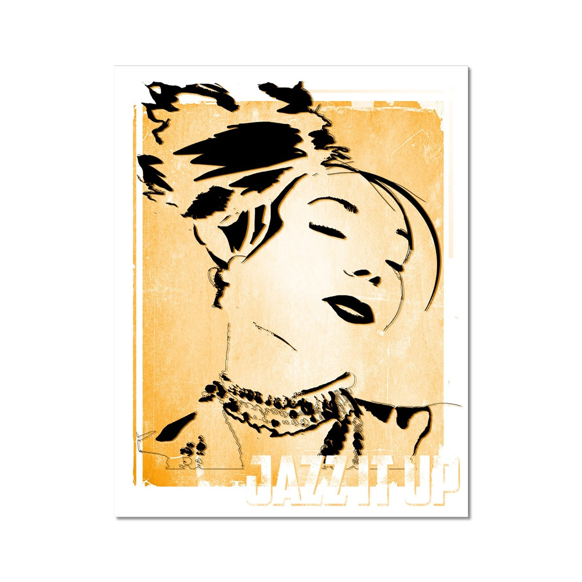 01 Orange Jazz It Up Fine Art Print Pimamour Exclusive Lady Jazz Singer Music Poster Art Pimamour