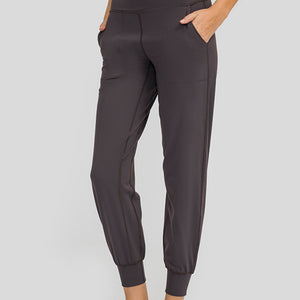 Wide Waistband Slant Pocket Pants Pimamour