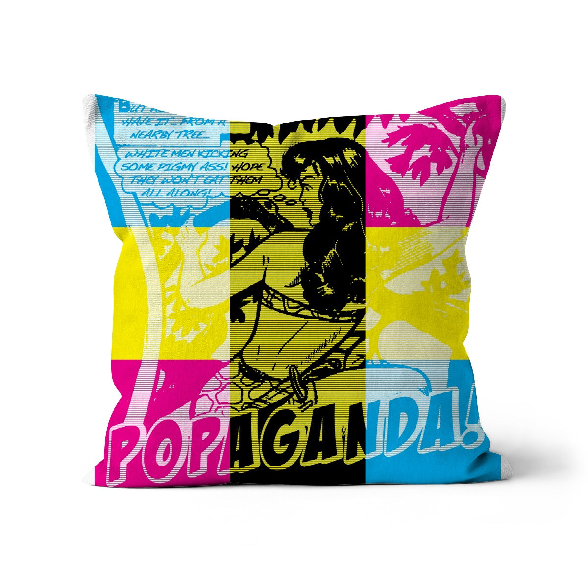 Popaganda Pop Art Vintage Comics 02 CMYK Cushion Pimamour Exclusive Sarcastic & Ironic Lichtenstein-Like Design Pimamour