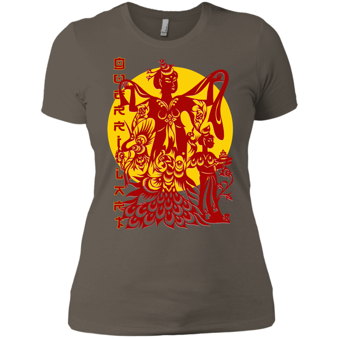 Asian Chinese Folk Culture - Paper Cut Art 17 Tee&Tank Lady Pimamour