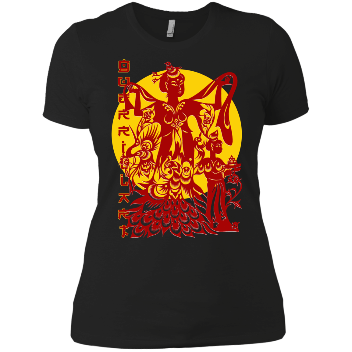 Asian Chinese Folk Culture - Paper Cut Art 17 Tee&Tank Lady Pimamour