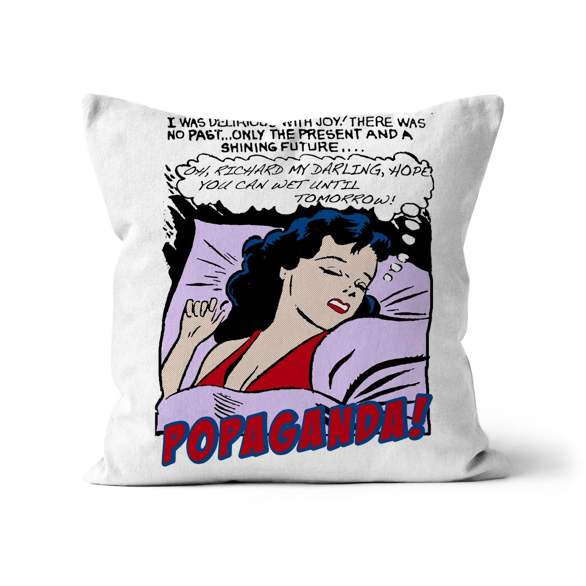 Popaganda Pop Art Vintage Comics 05 Cushion Pimamour Exclusive Sarcastic & Ironic Lichtenstein-Like Design Pimamour