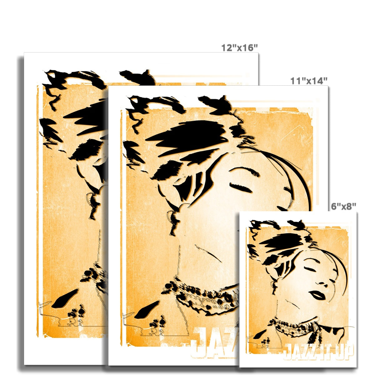 01 Orange Jazz It Up Fine Art Print Pimamour Exclusive Lady Jazz Singer Music Poster Art Pimamour