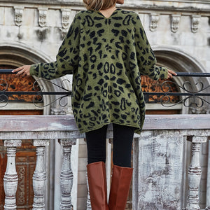 Leopard Longline Cardigan with Pockets Pimamour