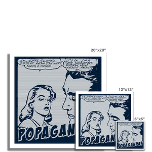 Popaganda Pop Art Vintage Comics 01 Mono Fine Art Print Pimamour Exclusive Sarcastic & Ironic Lichtenstein-Like Design Pimamour