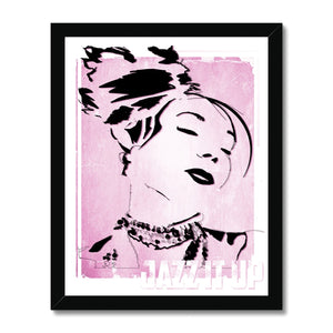 01 Pink Jazz It Up Framed Print Pimamour Exclusive Lady Jazz Singer Music Poster Art Pimamour