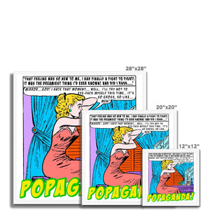 Popaganda Pop Art Vintage Comics 28 Framed Print Pimamour Exclusive Sarcastic & Ironic Lichtenstein-Like Design Pimamour