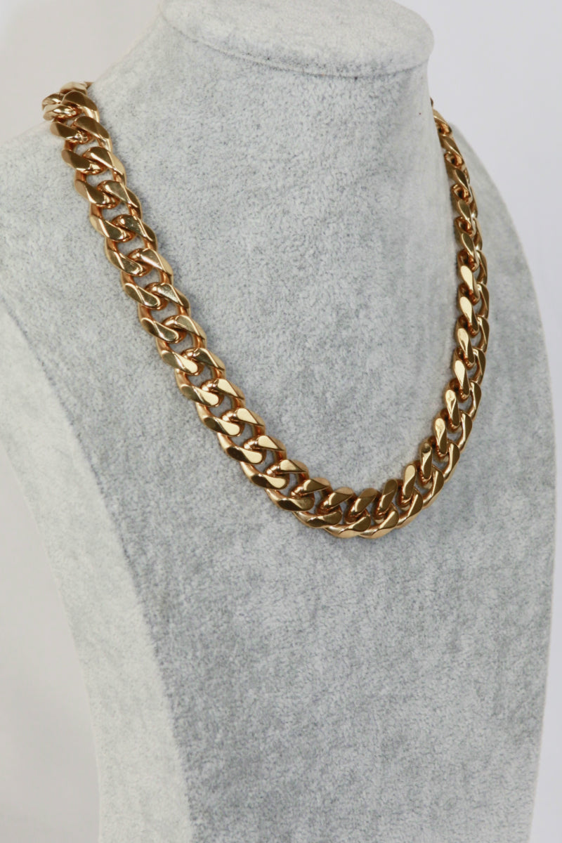 Thick Curb Chain Stainless Steel Necklace Pimamour