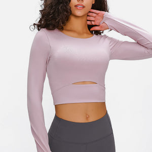 Long Sleeve Cropped Top With Sports Strap Pimamour