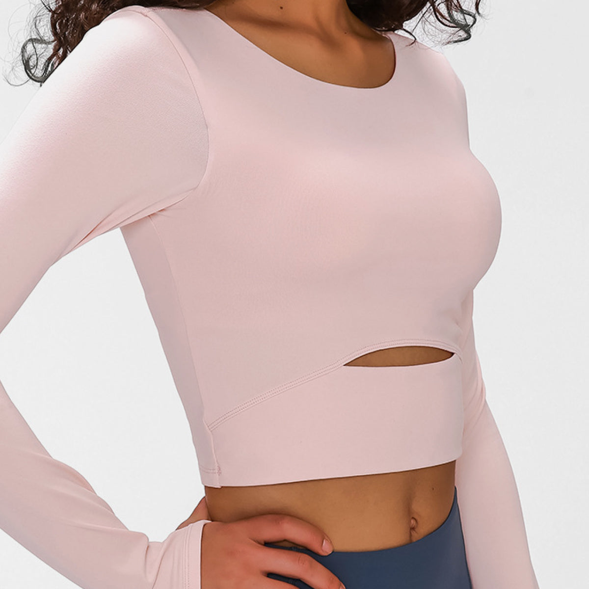 Long Sleeve Cropped Top With Sports Strap Pimamour