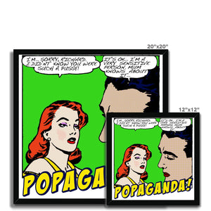 Popaganda Pop Art Vintage Comics 01 Framed Print Pimamour Exclusive Sarcastic & Ironic Lichtenstein-Like Design Pimamour