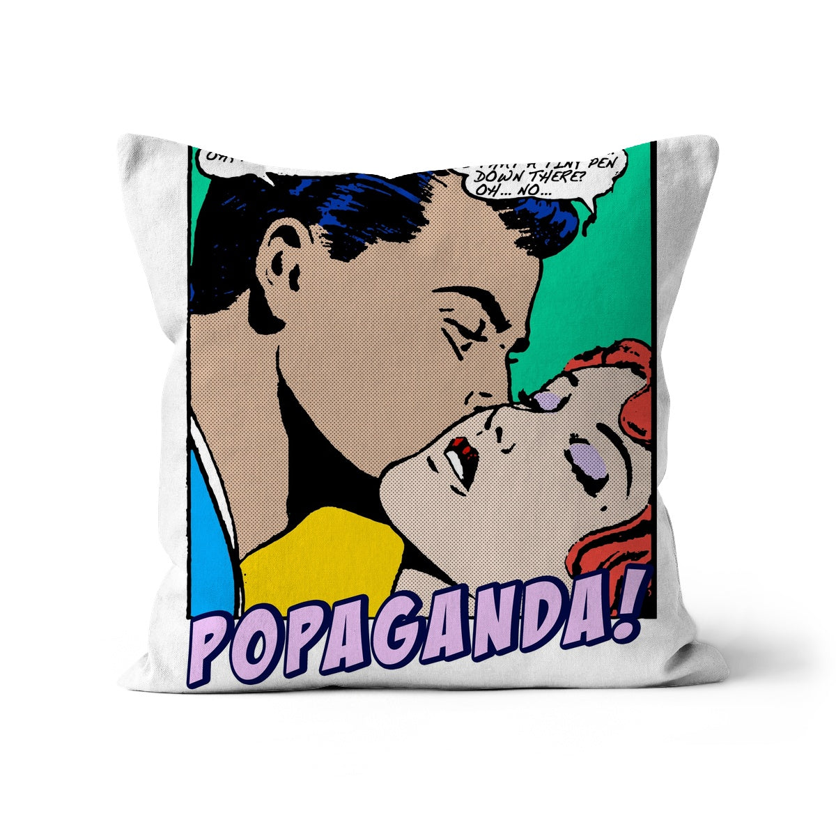 Popaganda Pop Art Vintage Comics 04 Cushion Pimamour Exclusive Sarcastic & Ironic Lichtenstein-Like Design Pimamour