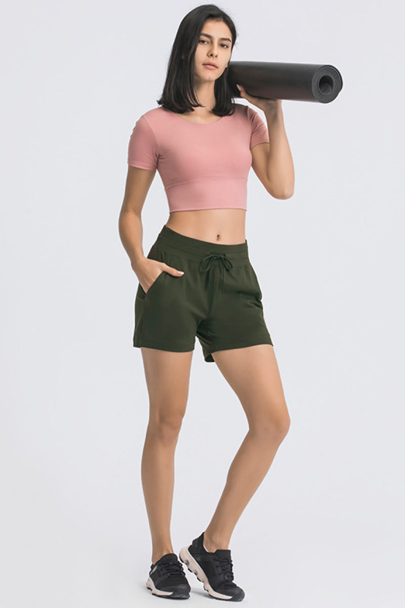 Waist Tie Active Shorts Pimamour