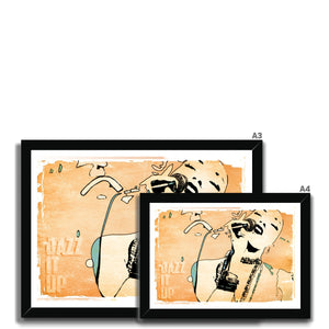 02 Orange Jazz It Up Framed Print Pimamour Exclusive Lady Jazz Singer Music Poster Art Pimamour