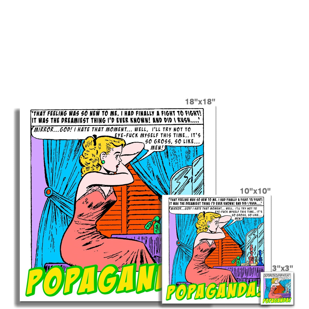 Popaganda Pop Art Vintage Comics 28 C Type Pimamour Exclusive Sarcastic & Ironic Lichtenstein-Like Design Pimamour