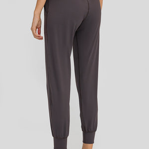 Wide Waistband Slant Pocket Pants Pimamour