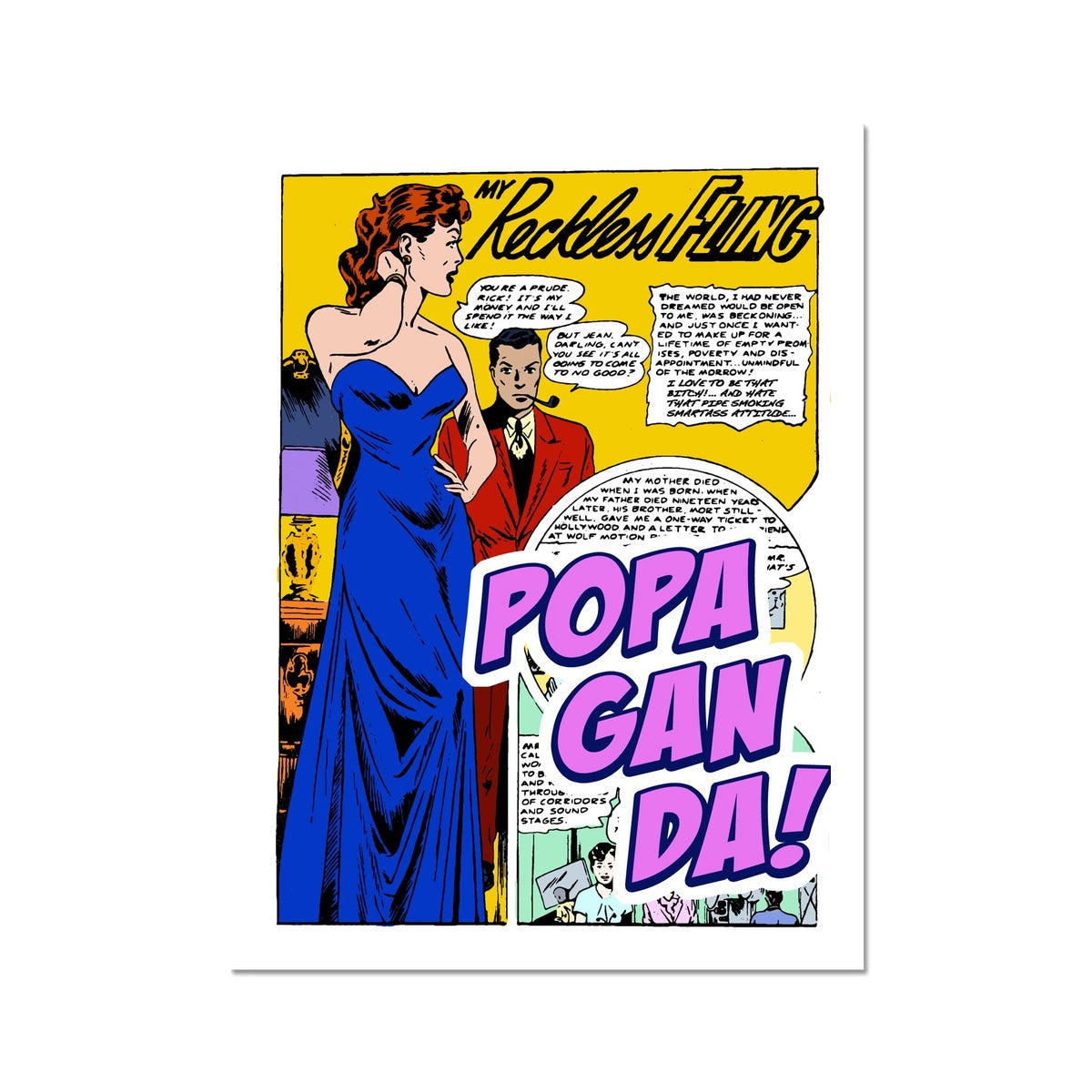 Popaganda Pop Art Vintage Comics 18 C Type Pimamour Exclusive Sarcastic & Ironic Lichtenstein-Like Design Pimamour